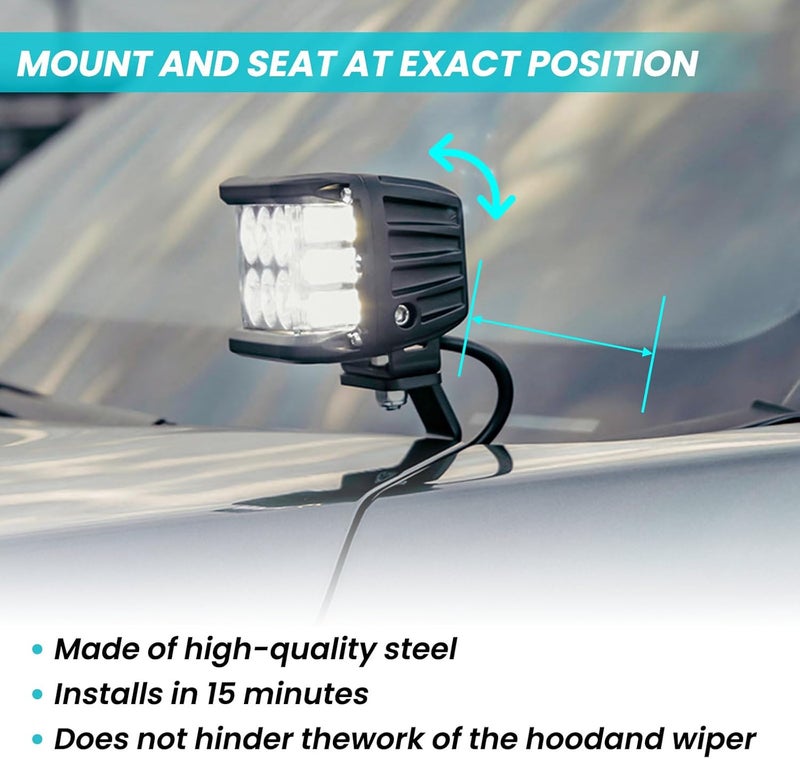 TECHPICCO Ditch Light Bracket for Tacoma 2024-2026/4Runner 2025+/Tundra 2022+, LED Light Mount Brackets Compatible with Toyota Tacoma/4Runner/Tundra Accessories - Image 5